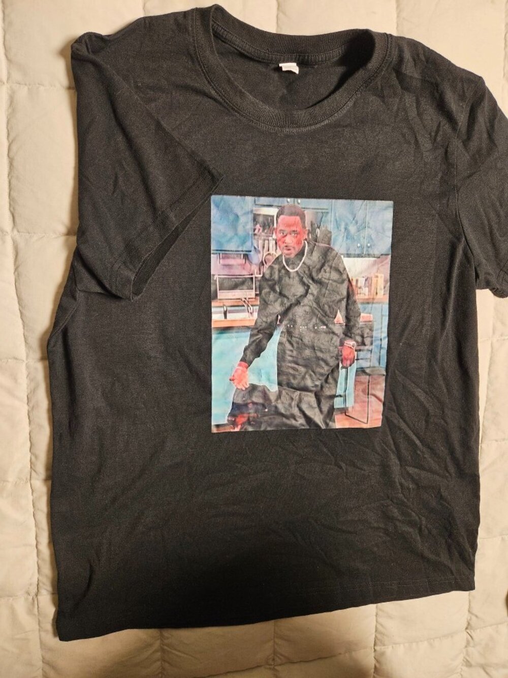 Black Graphic T-Shirt Photo Print – Men's Large